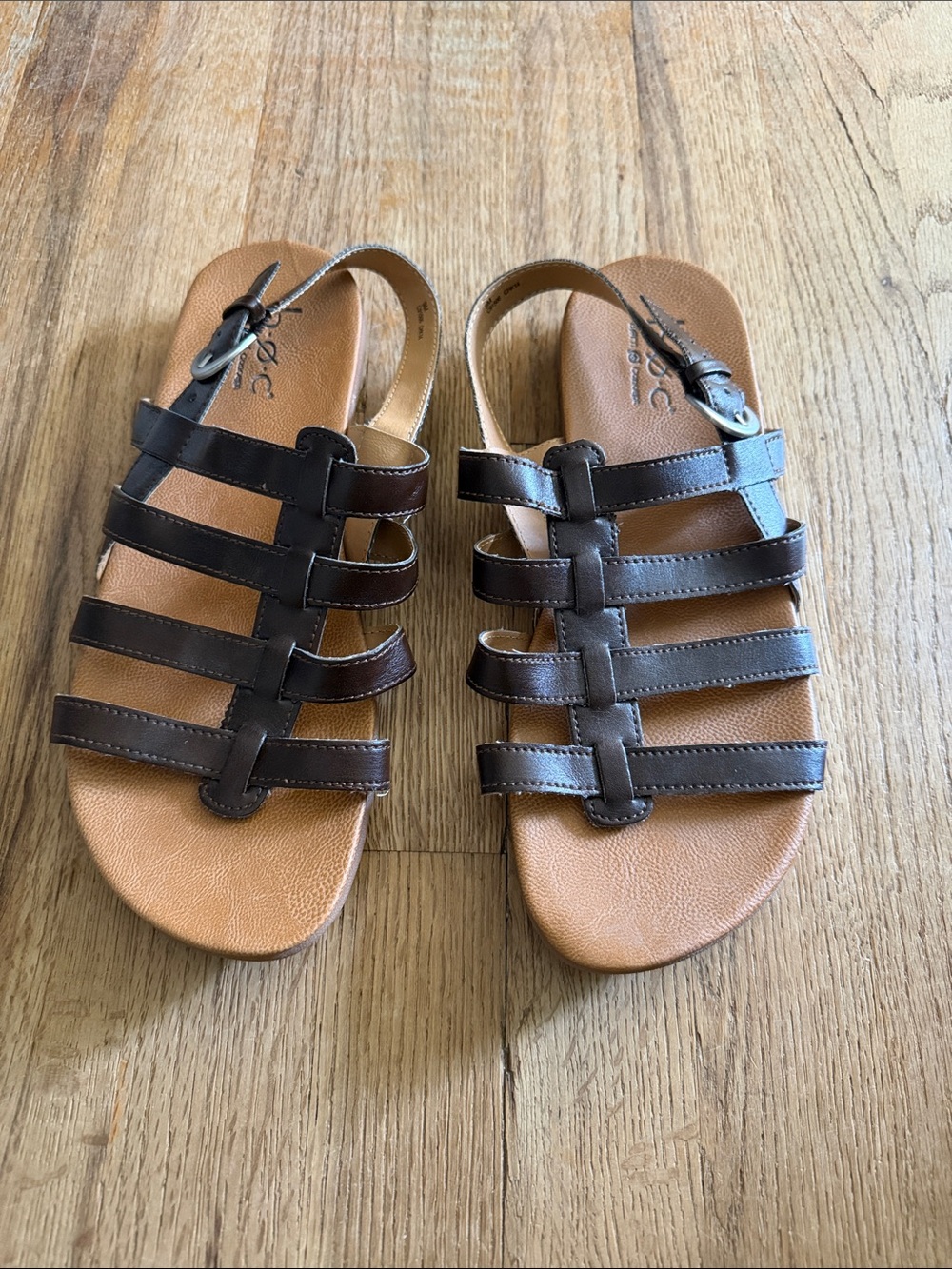 b.o.c. Born Concept Brown Strappy Gladiator Sandals - Comfort Slingback Size 9